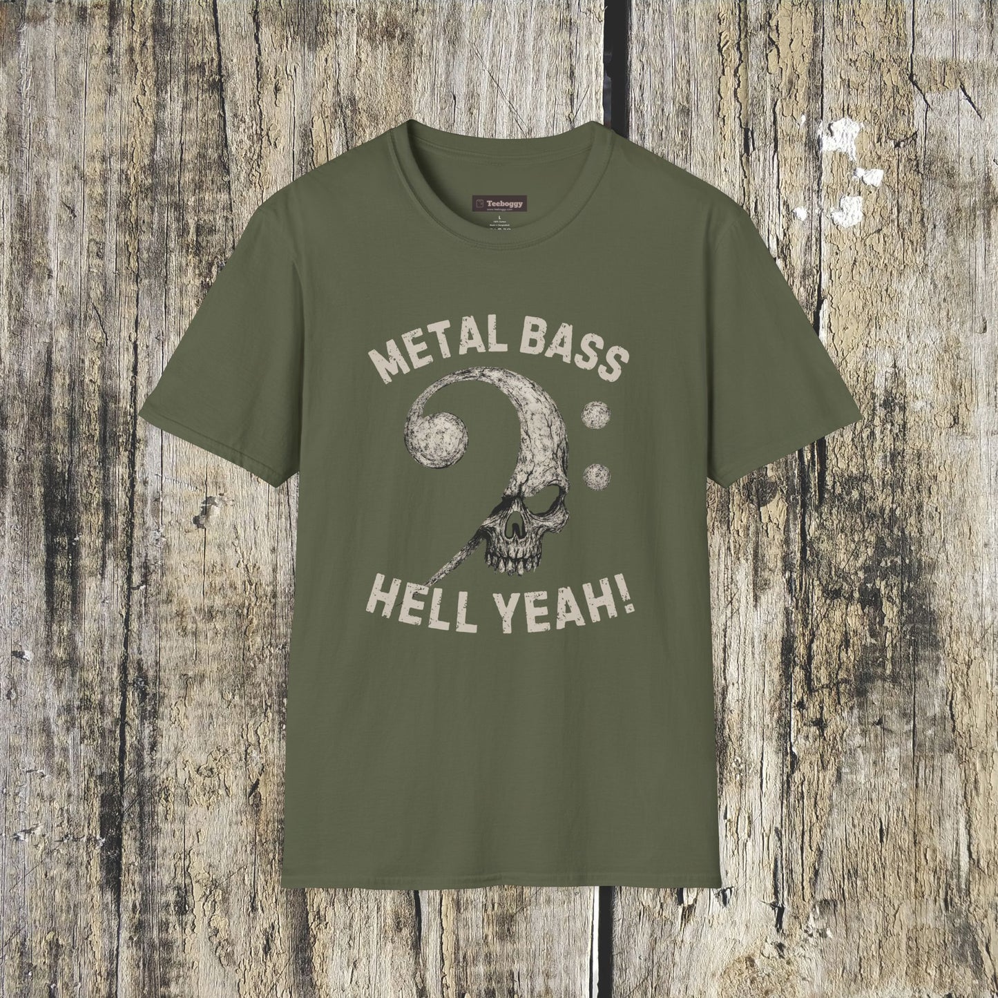 Metal Bass Skull T-Shirt — "Metal Bass, Hell Yeah!"