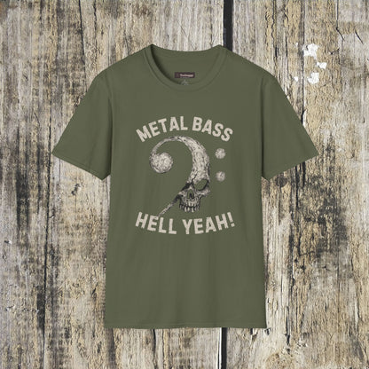 Metal Bass Skull T-Shirt — "Metal Bass, Hell Yeah!"
