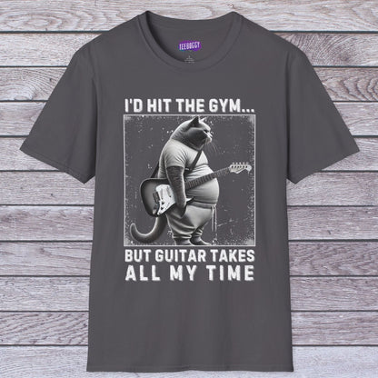 Funny Fat Cat Guitar Unisex T-Shirt