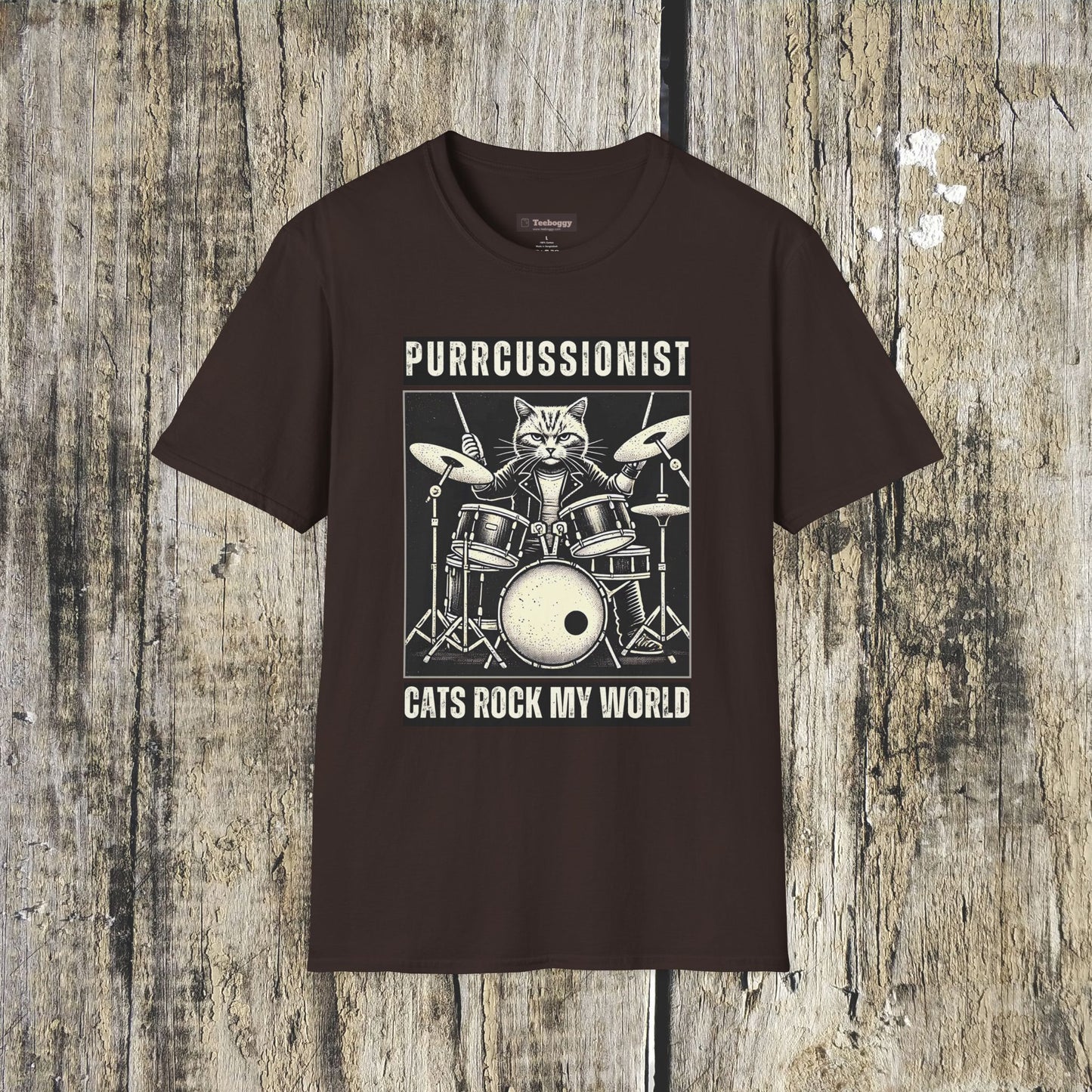 Purrcussionist Cat Drummer T-Shirt — Cats Rock My World