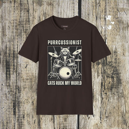 Purrcussionist Cat Drummer T-Shirt — Cats Rock My World