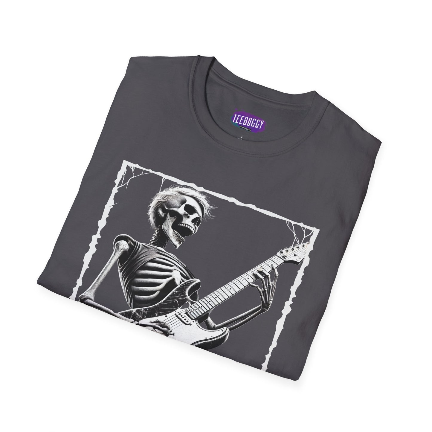 Guitar Metal T-Shirt - Skeleton Rocking Out