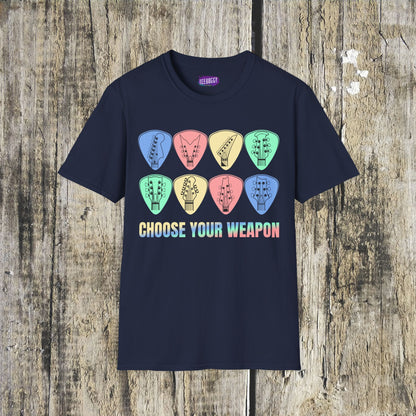 Guitar Plectrum T-Shirt - Choose Your Weapon