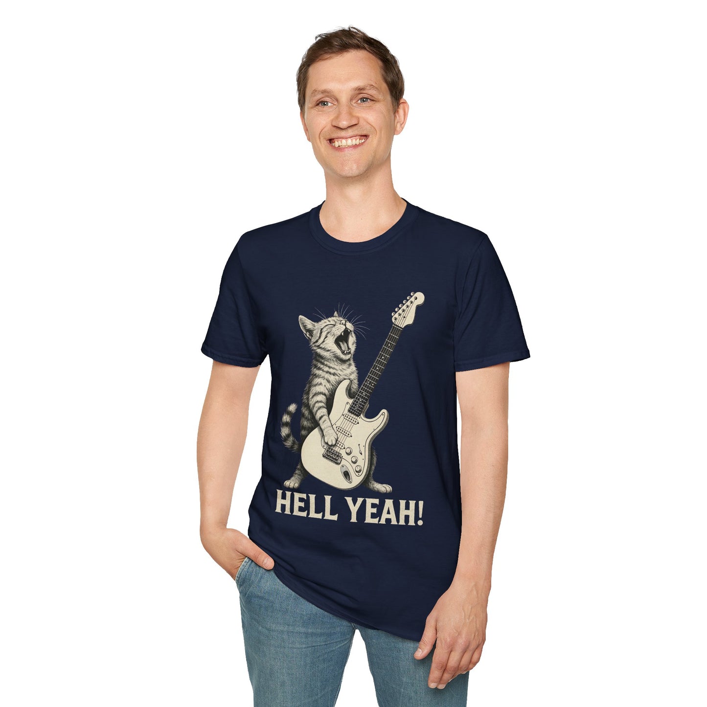 Cat Rock Unisex T-Shirt - Hell Yeah Guitarist Tee