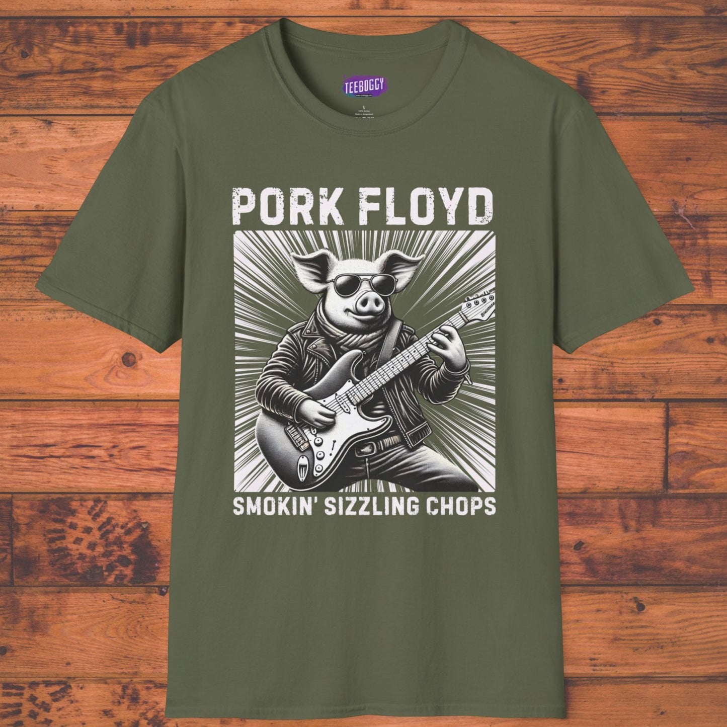 Graphic Tee - Pork Floyd Rock Stratocaster Guitar T-Shirt