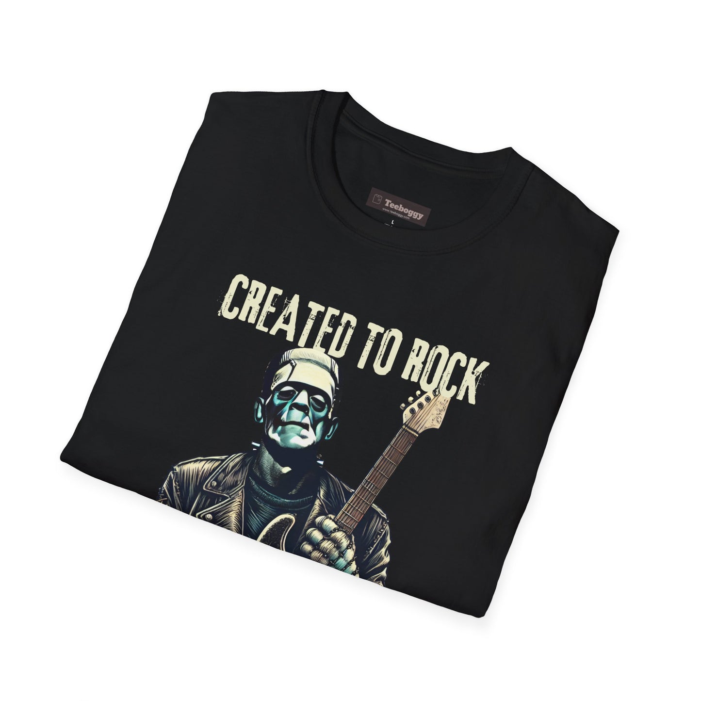 Crafted To Rock, With Bolt-on Neck, Frankenstein With Guitar, T-Shirt.
