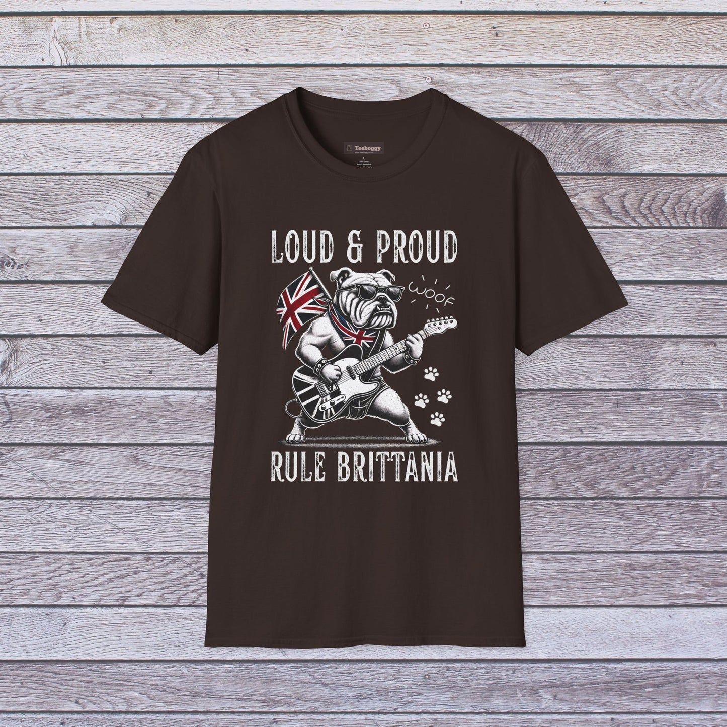 British Bulldog Rock T-Shirt — "Loud & Proud, Rule Brittania"