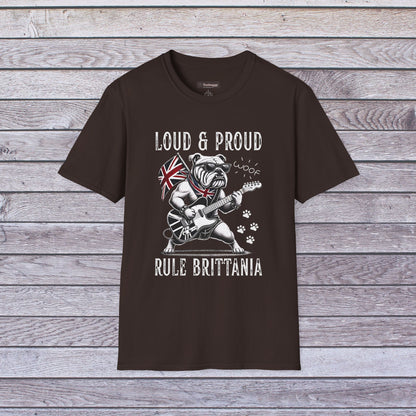 British Bulldog Rock T-Shirt — "Loud & Proud, Rule Brittania"