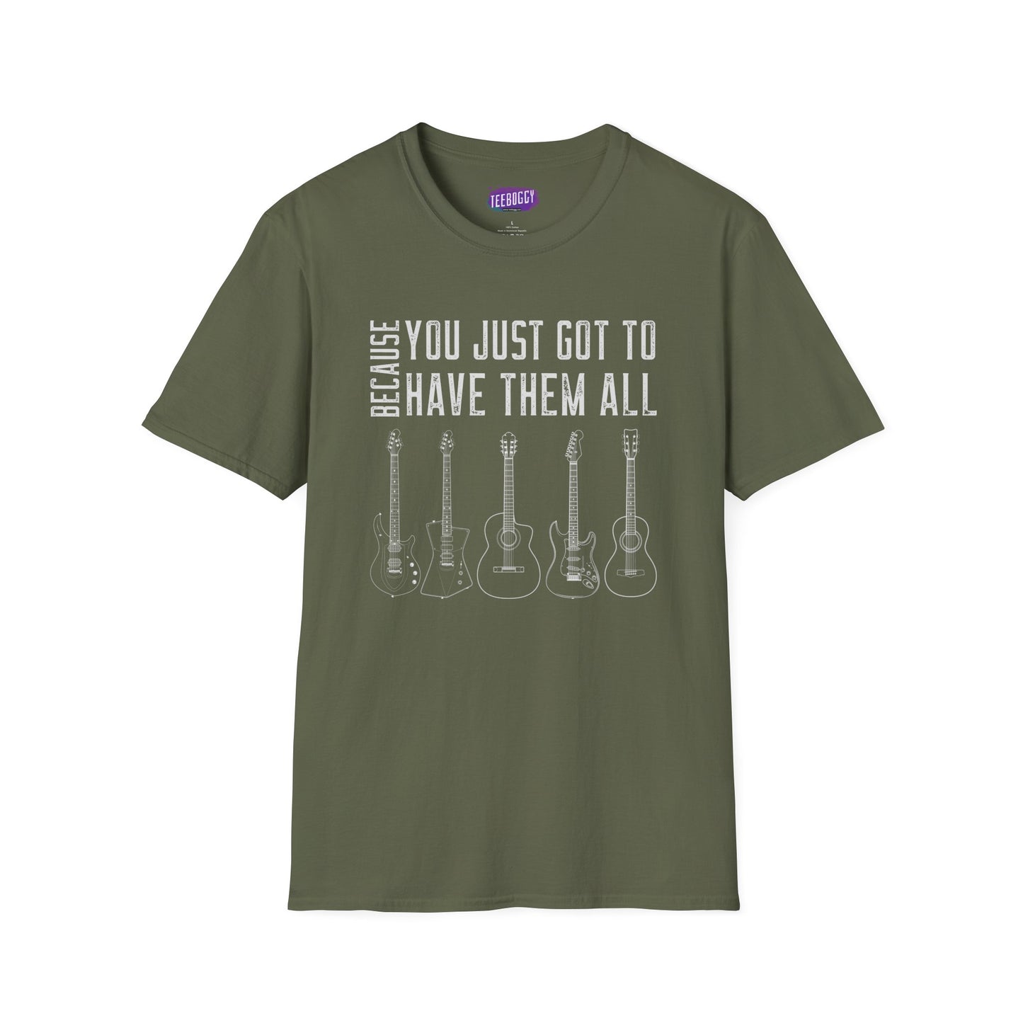 Guitar Types Unisex T-Shirt - Because You Just Got to Have Them All