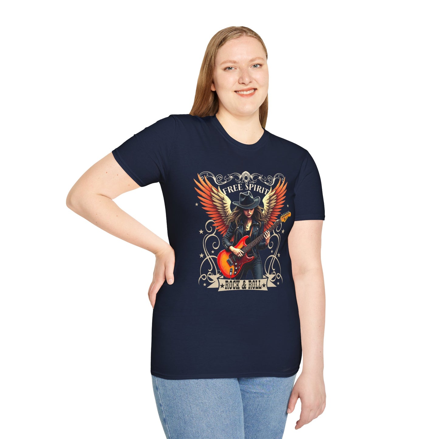 Rock & Roll Winged Guitar Girl T-Shirt