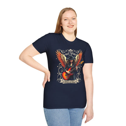 Rock & Roll Winged Guitar Girl T-Shirt