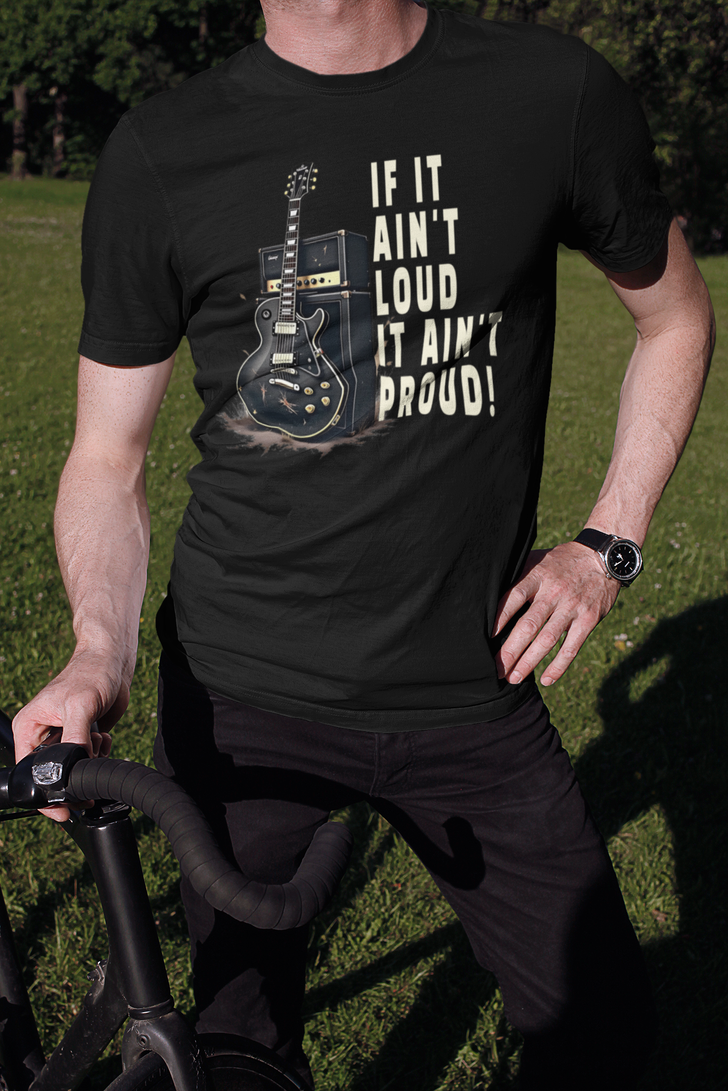 Guitar Amp Image and Slogan Unisex Softstyle T-Shirt