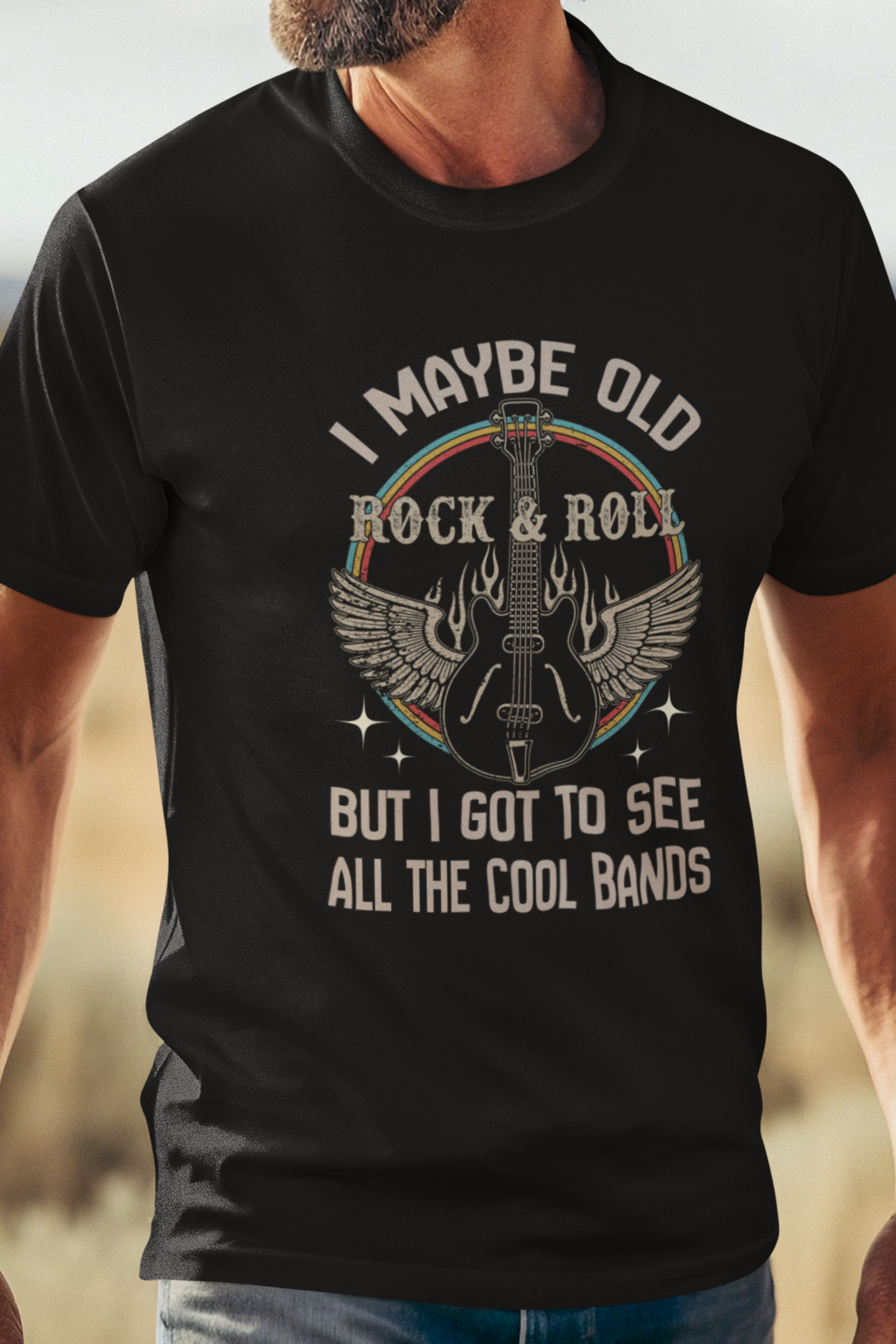 Rock Guitar Wings Unisex T-Shirt for Veteran Rockers