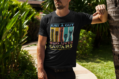 Guitar Headstocks Unisex T-Shirt - 'Just a Guy Who Loves Guitars'