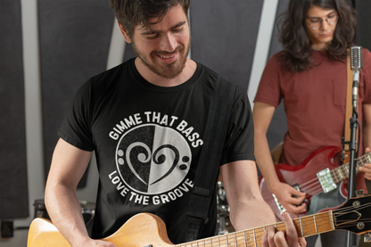 Bass Clef Heart Unisex T-Shirt - Feel the Bass, Love the Groove
