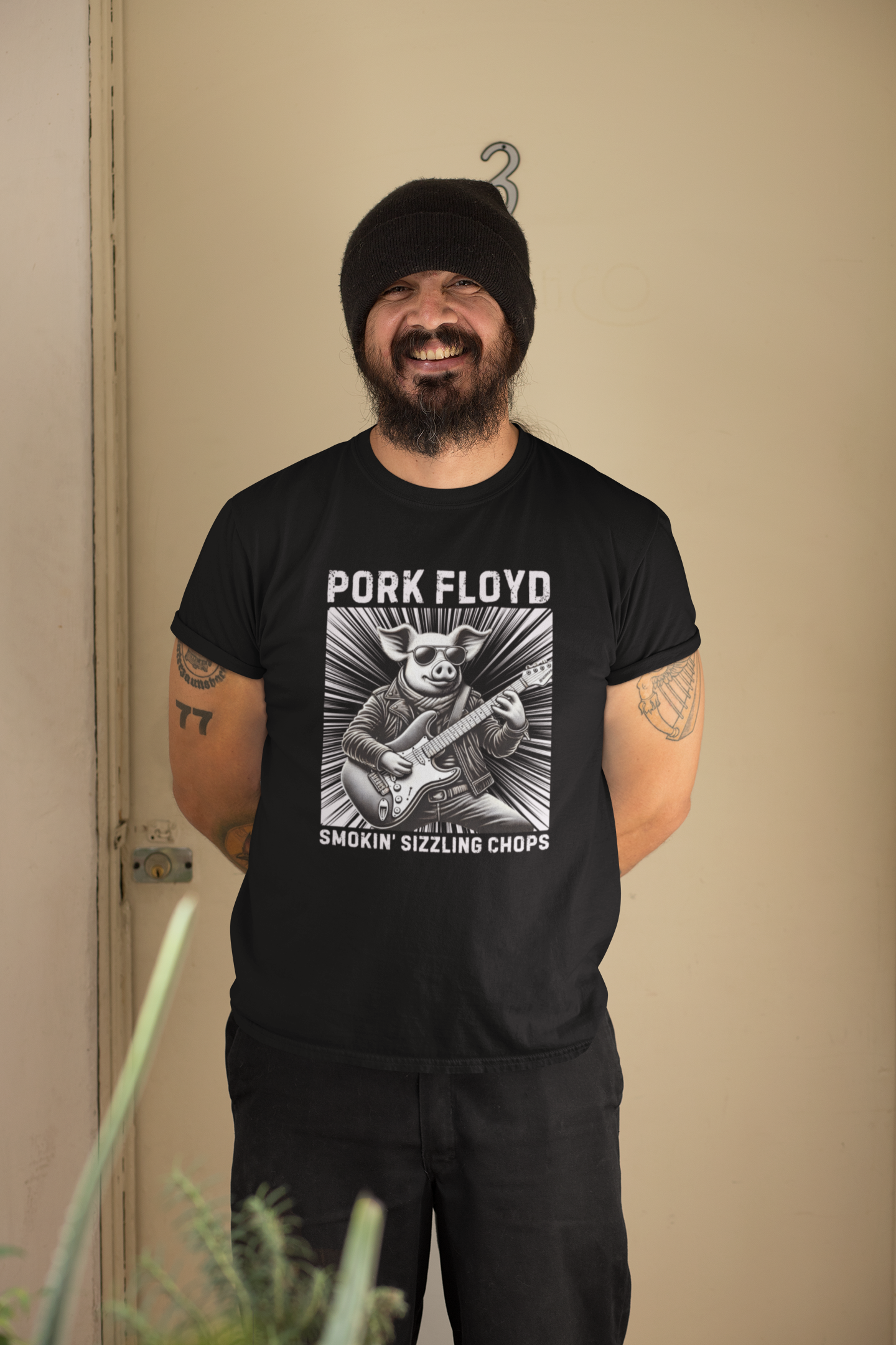 Graphic Tee - Pork Floyd Rock Stratocaster Guitar T-Shirt