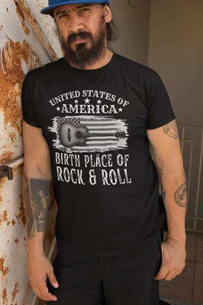 Graphic Tee USA Rock and Roll Acoustic Guitar T-Shirt