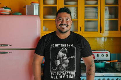 Funny Fat Cat Guitar Unisex T-Shirt