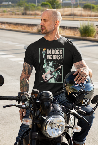 Patriotic Rock T-Shirt - 'In Rock We Trust' | Softstyle