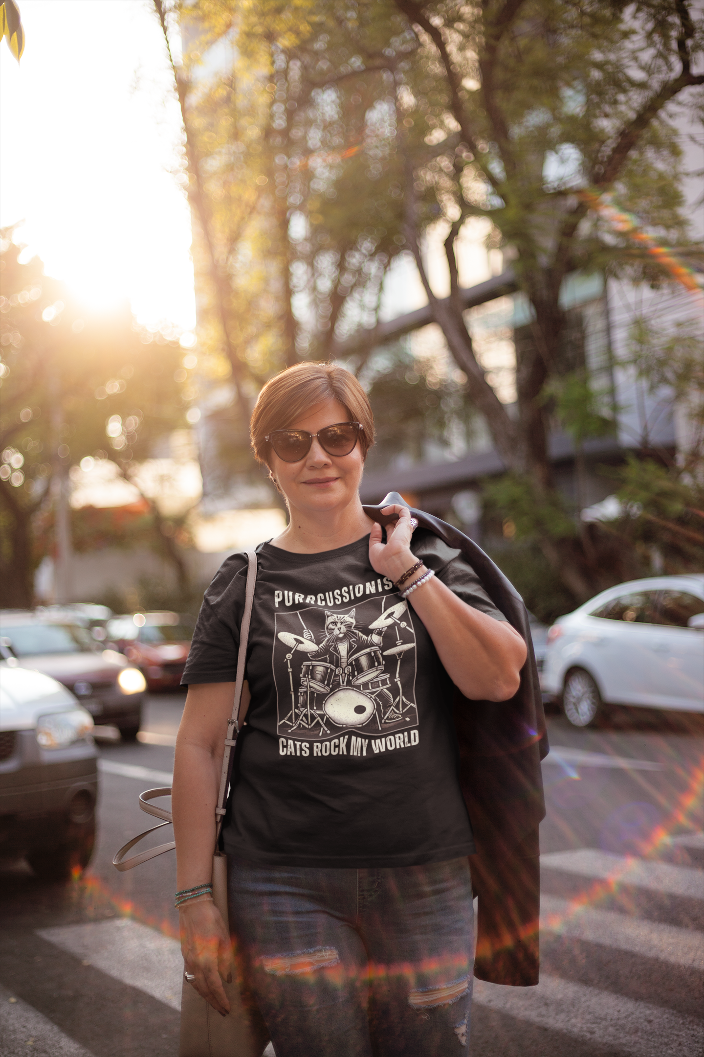 Cat Rocker T-Shirt - Purrcussionist
