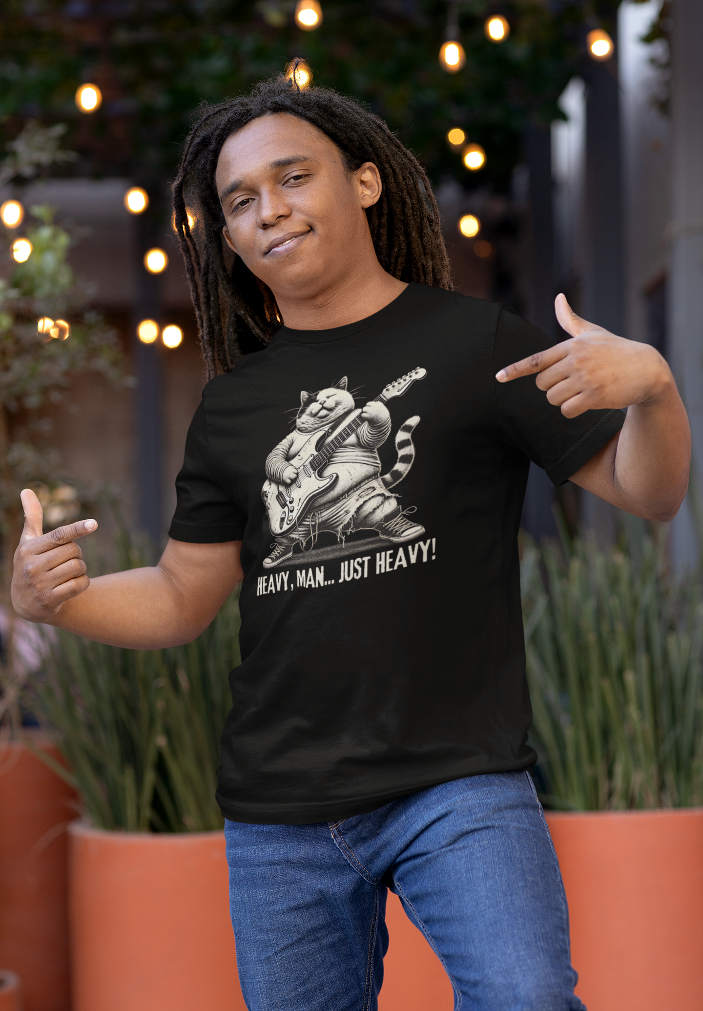 Cat Guitar Unisex T-Shirt - Heavy, Man... Just Heavy!