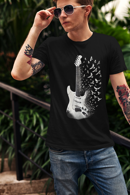 Rock Guitar Birds T-Shirt