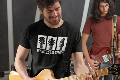 Guitar Headstocks T-Shirt - My Needs Are Simple