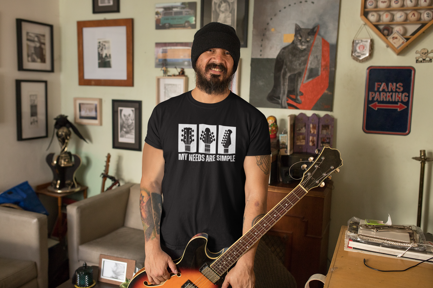 Guitar Headstocks T-Shirt - My Needs Are Simple