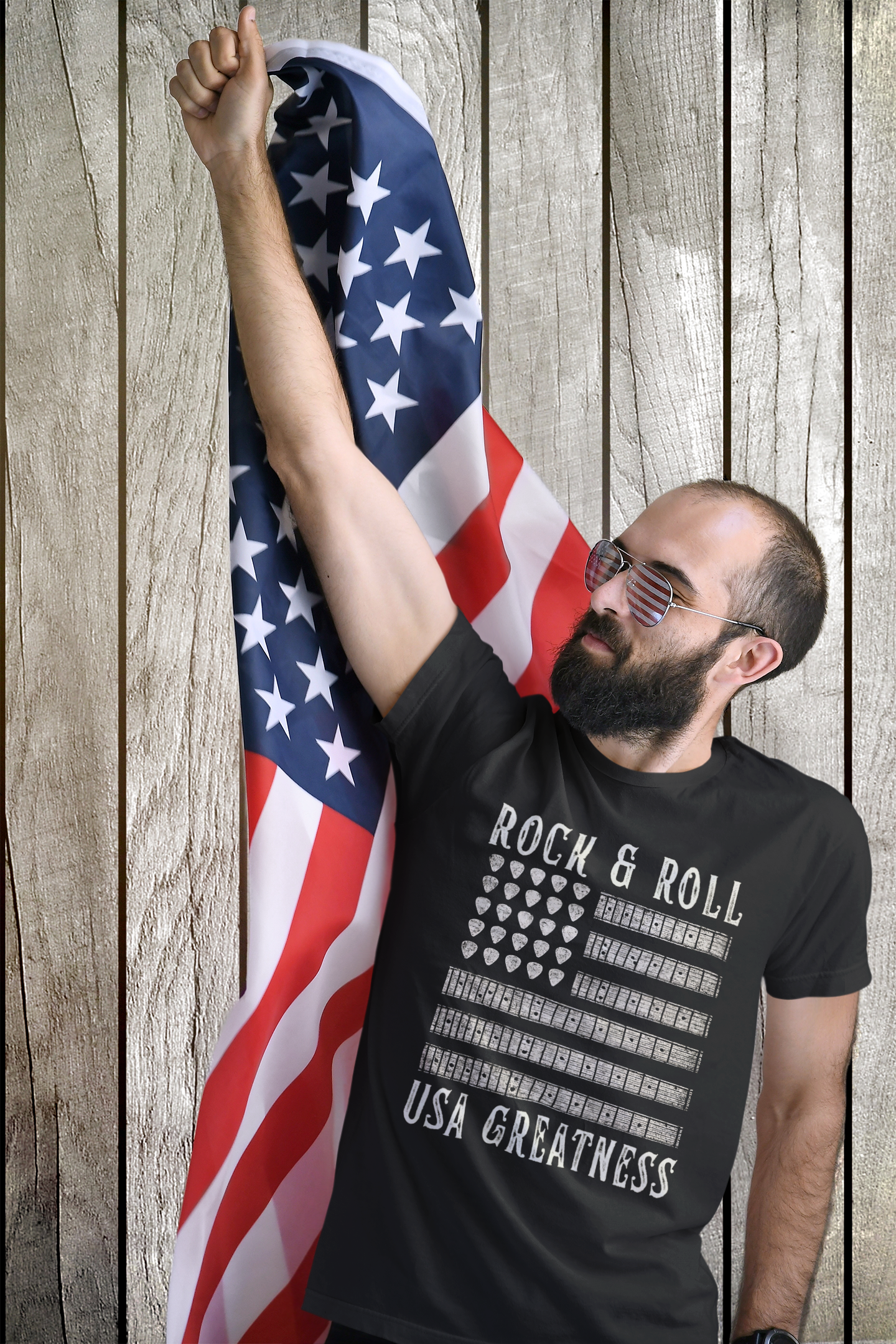 Patriotic Guitar T-Shirt - Rock & Roll, USA Greatness