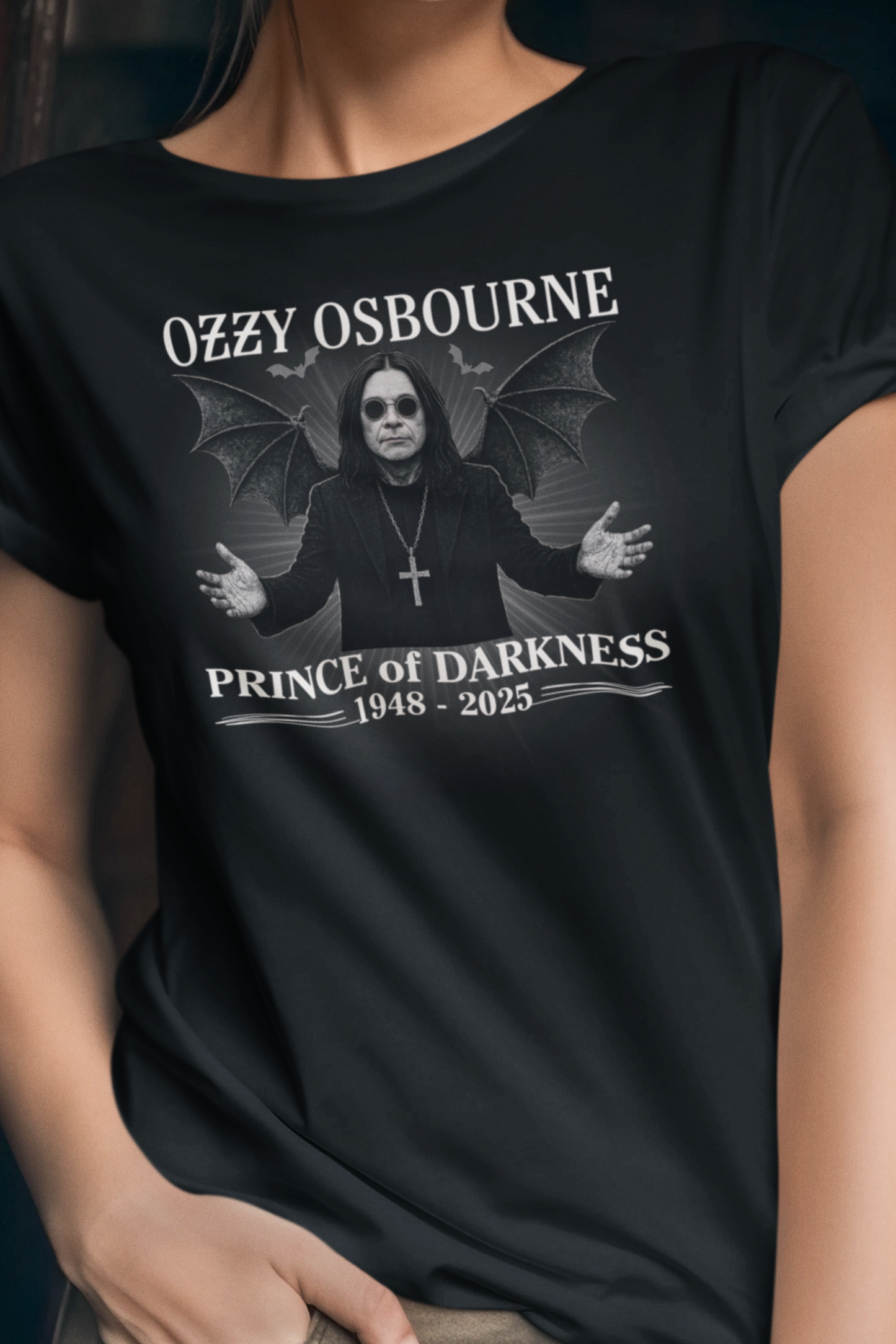 Metal Fan Softstyle T-Shirt with Image and Slogan of Prince of Darkness Slogan