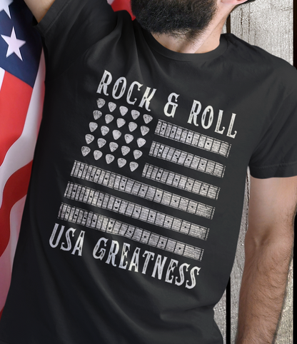 Rock & Roll USA Greatness T-Shirt — USA Flag Design
