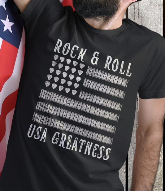 Rock & Roll USA Greatness T-Shirt — USA Flag Design