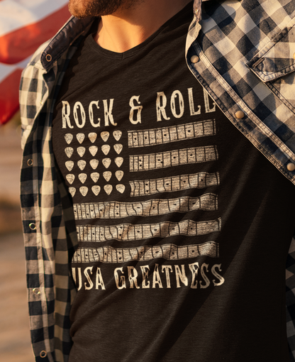 Rock & Roll USA Greatness T-Shirt — USA Flag Design