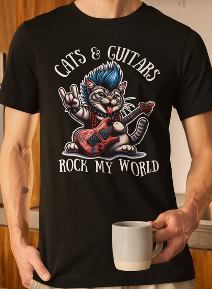 Cats & Guitars Rock My World, T-Shirt