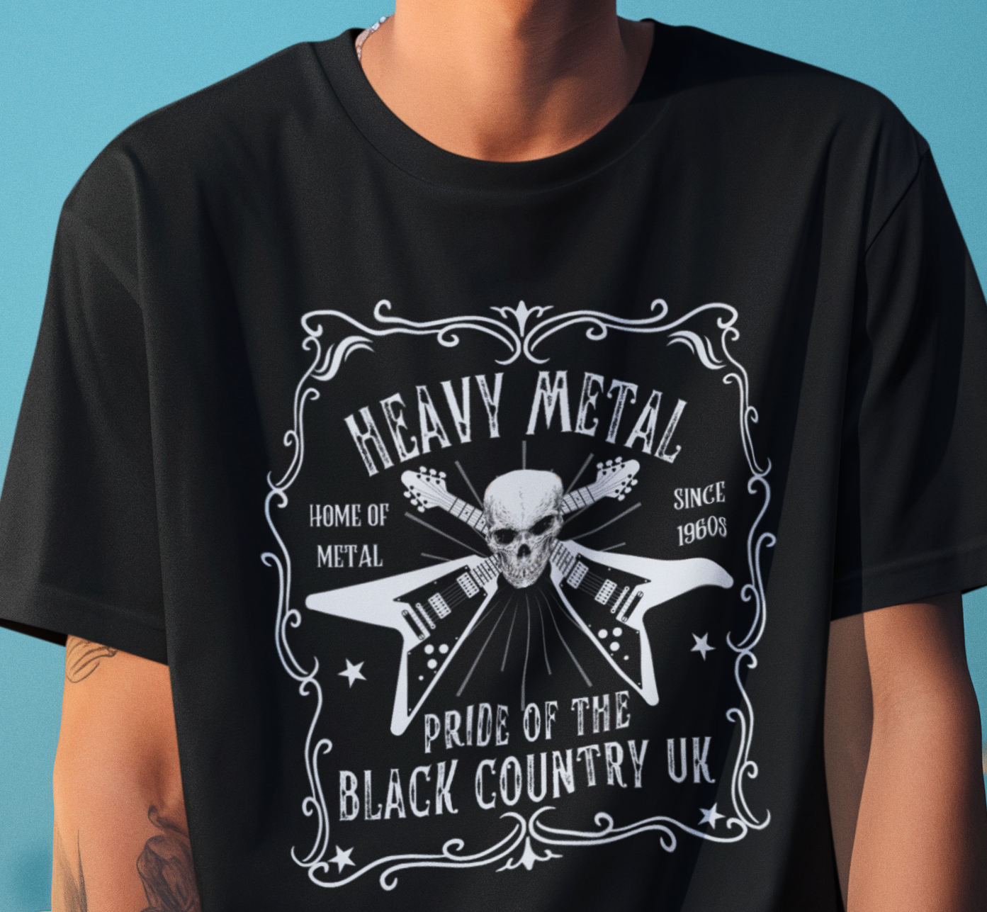 Black Country, Whisky Label Style Heavy Metal T-Shirt