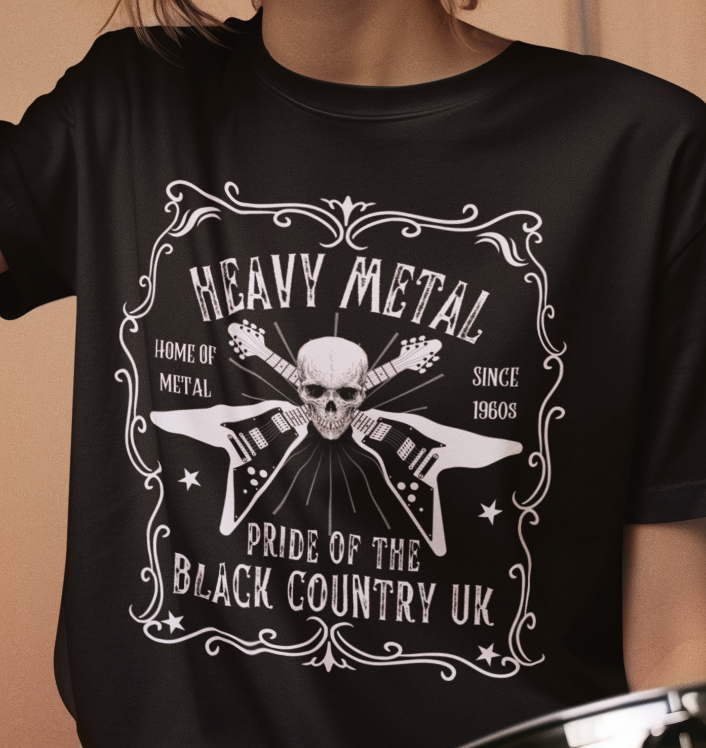 Black Country, Whisky Label Style Heavy Metal T-Shirt
