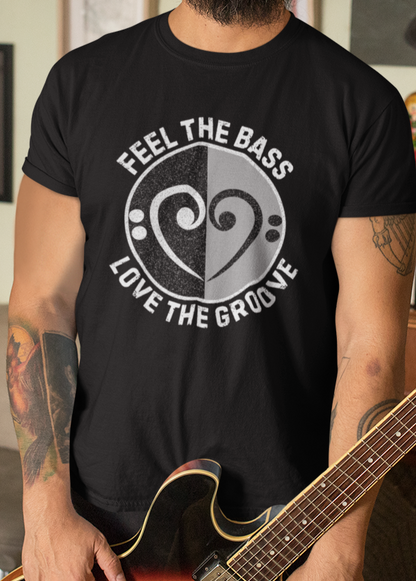 Bass Clef Heart Unisex T-Shirt - Feel the Bass, Love the Groove