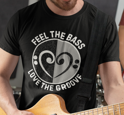 Bass Clef Heart Unisex T-Shirt - Feel the Bass, Love the Groove