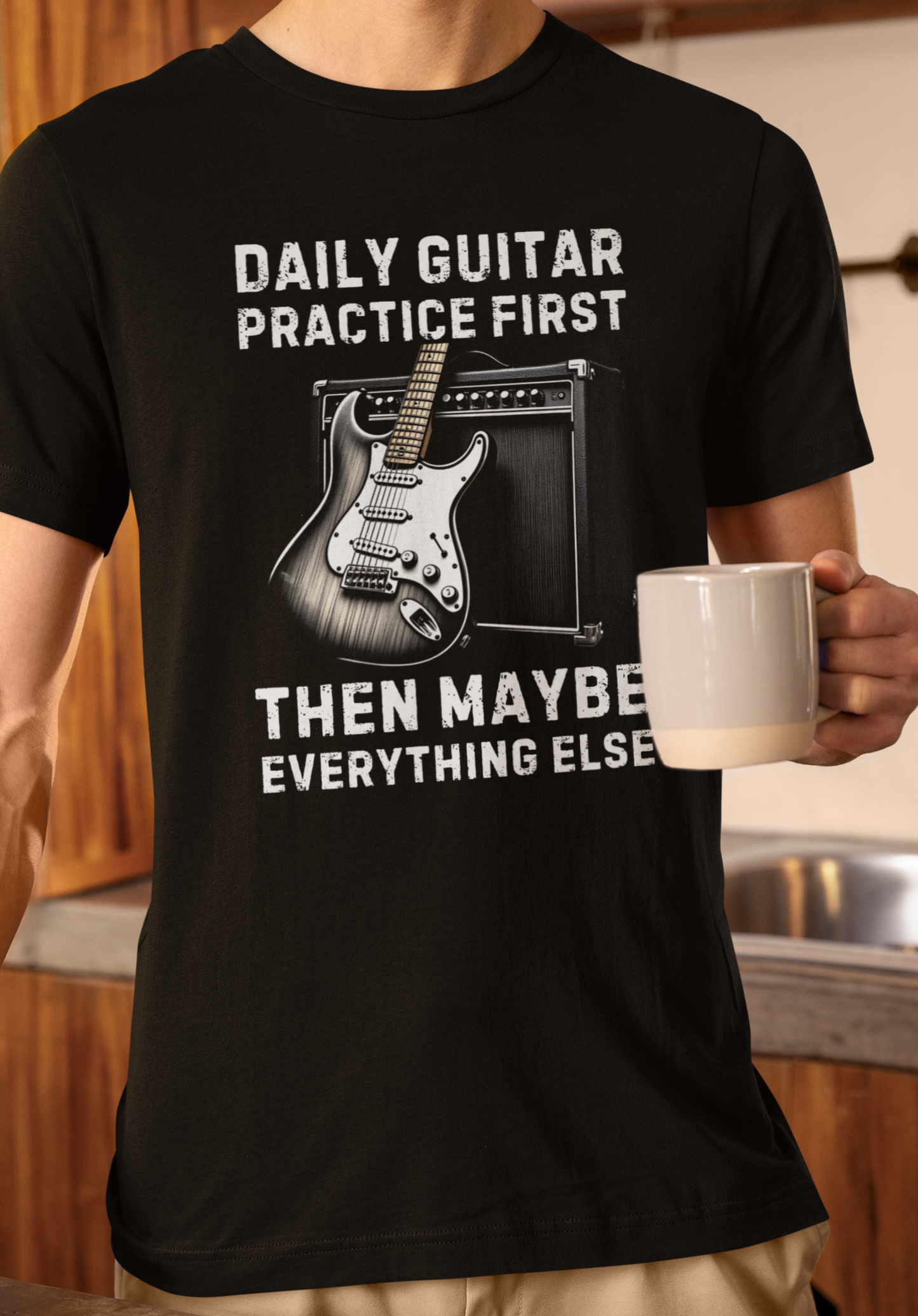 Daily Guitar Practice First T-Shirt — Rock Guitar & Amp Design