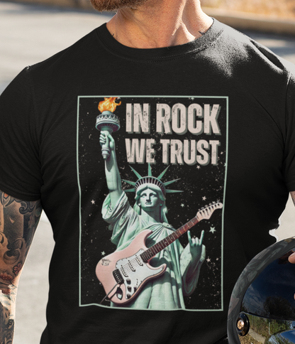 In Rock We Trust - Statue of Liberty T-Shirt