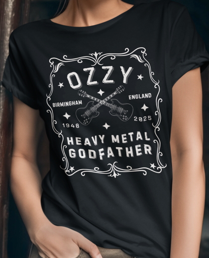 Memorial Whisky-Label T-Shirt — Tribute to the Heavy Metal Godfather (Birth Town • Years)