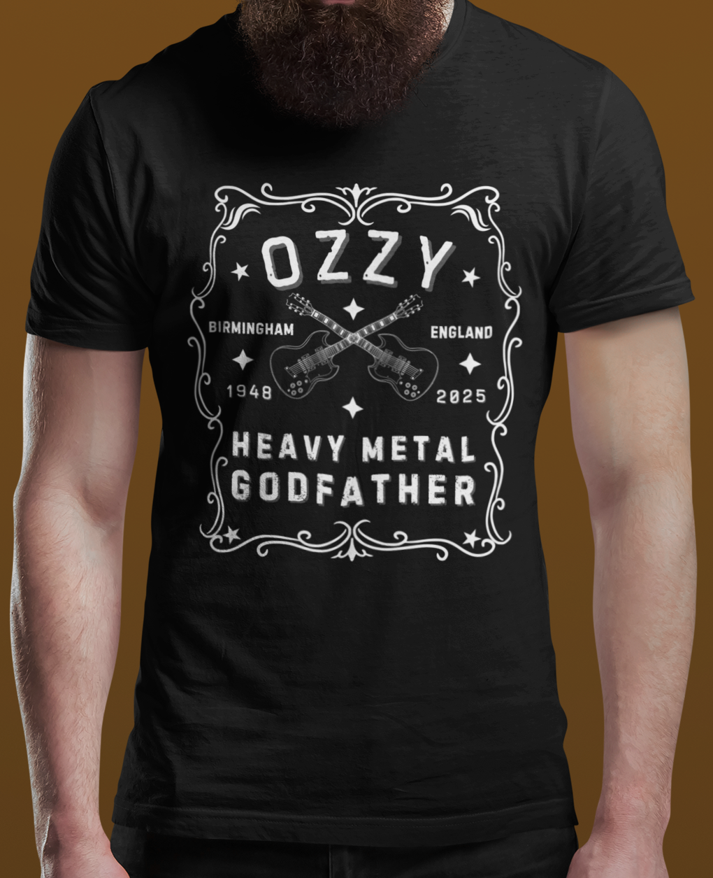 Memorial Whisky-Label T-Shirt — Tribute to the Heavy Metal Godfather (Birth Town • Years)