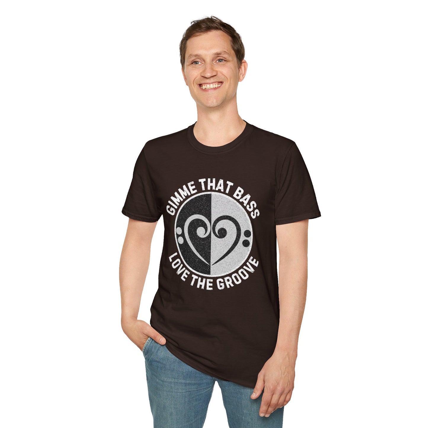 Bass Clef Heart Unisex T-Shirt - Feel the Bass, Love the Groove