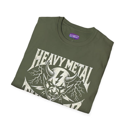 Heavy Metal T-Shirt with Devil's Horns & Thunder Bolt Design