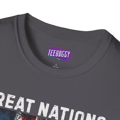 Graphic T-Shirt - UK & USA Flags - Great Nations Make Great Music