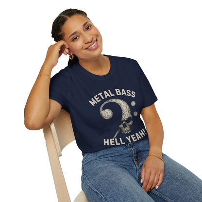 Metal Bass Skull T-Shirt — "Metal Bass, Hell Yeah!"