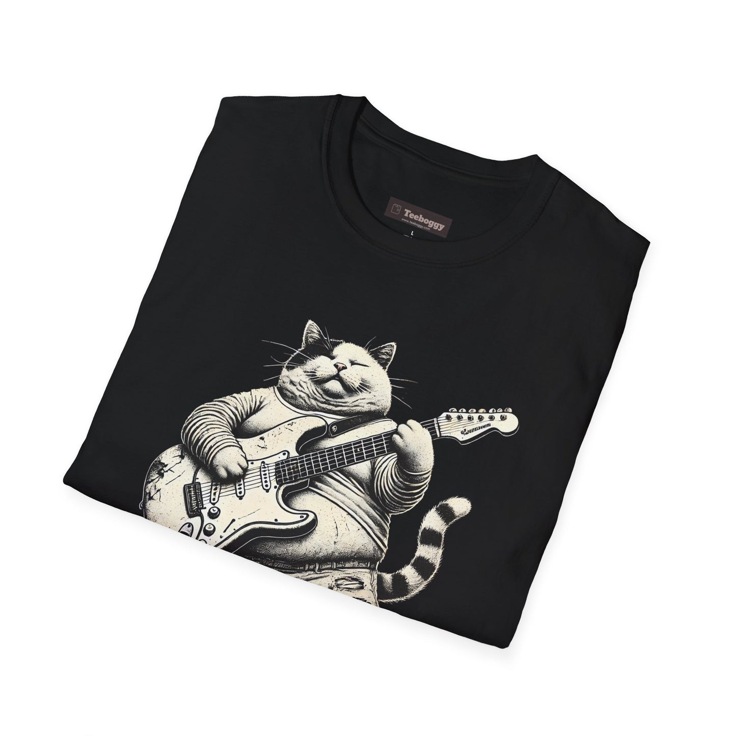 Funny Rocker Fat Cat T-Shirt – “Heavy Man… Just Heavy!”