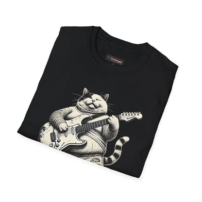 Funny Rocker Fat Cat T-Shirt – “Heavy Man… Just Heavy!”