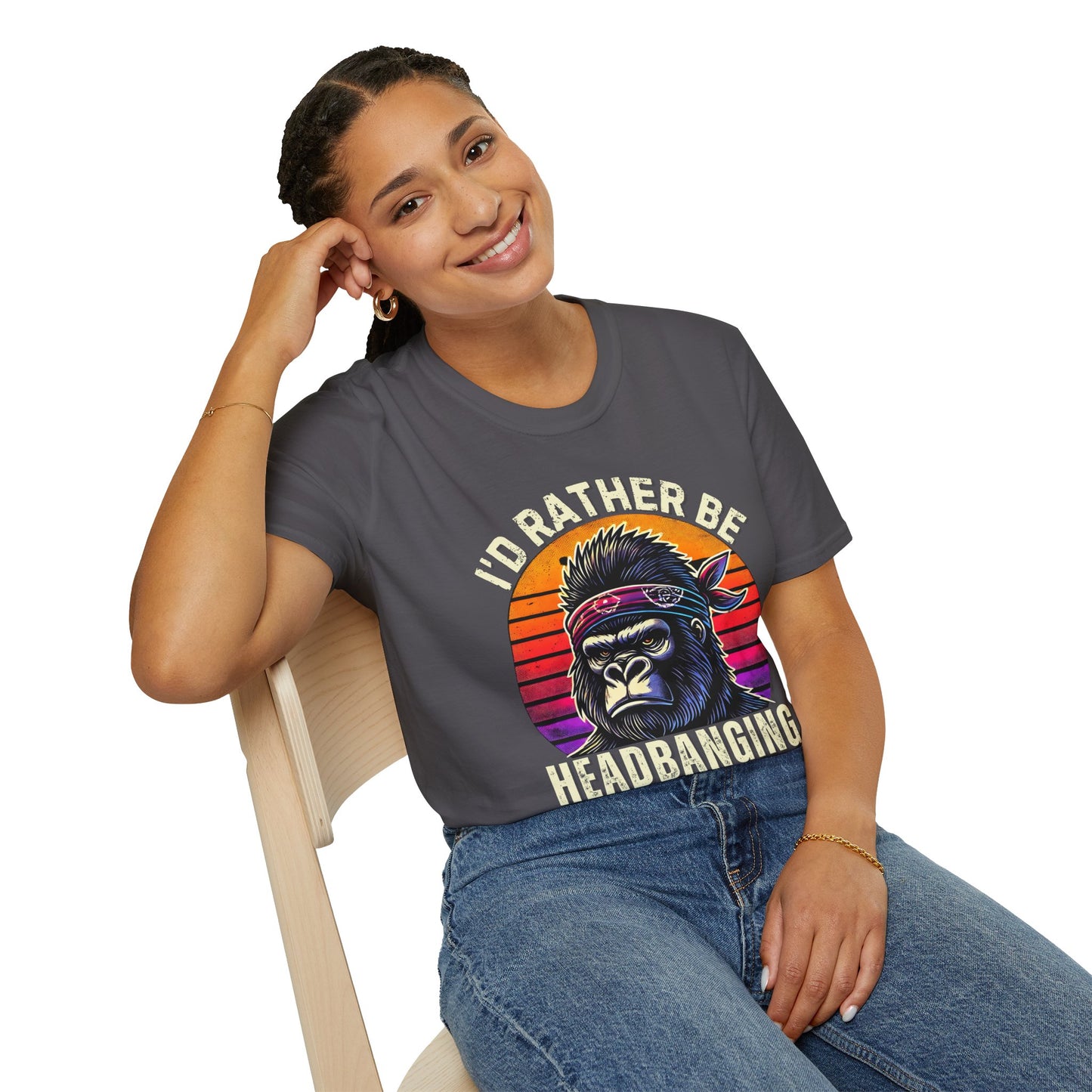 Graphic T-Shirt for Music Lovers - I'd Rather Be Headbanging