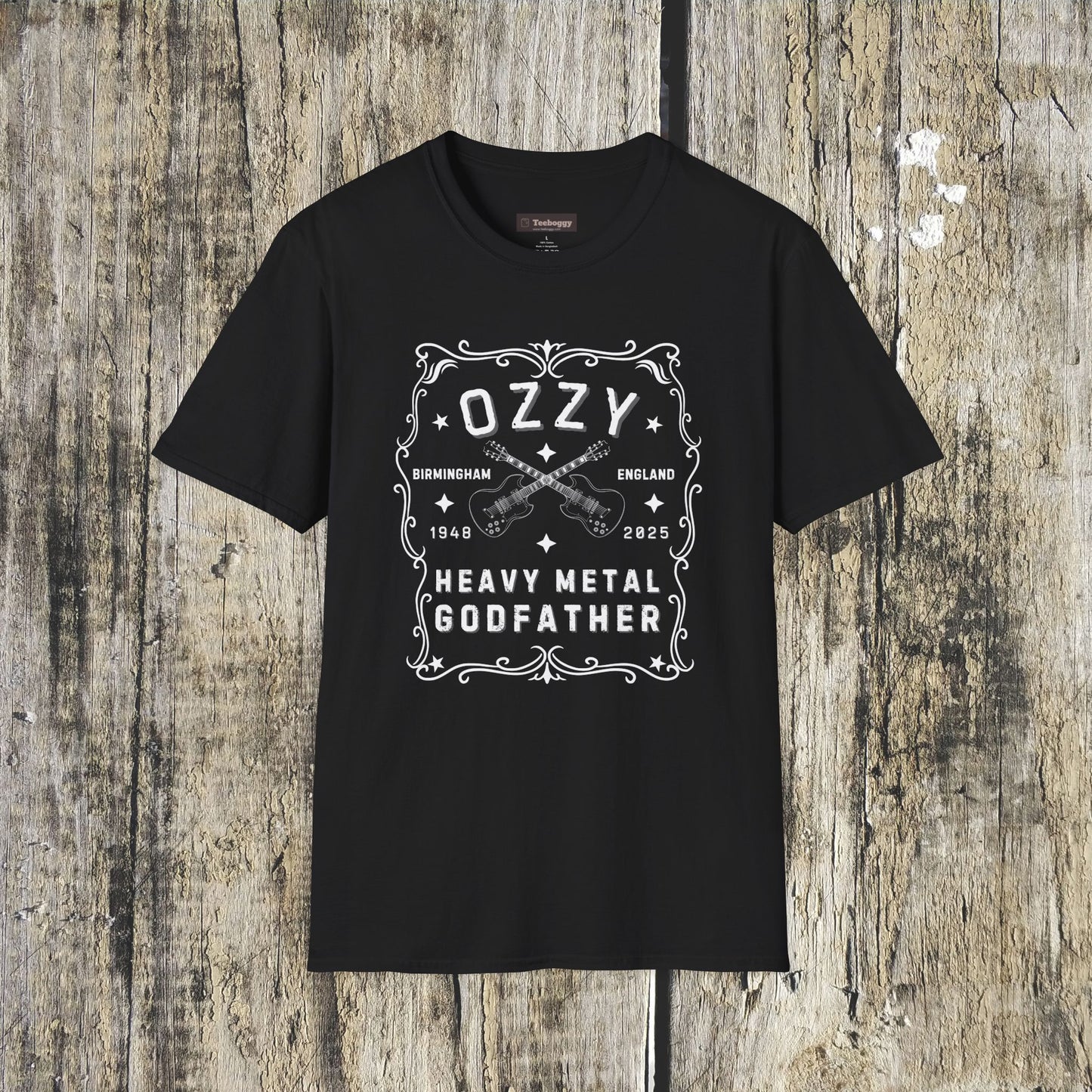 Memorial Whisky-Label T-Shirt — Tribute to the Heavy Metal Godfather (Birth Town • Years)